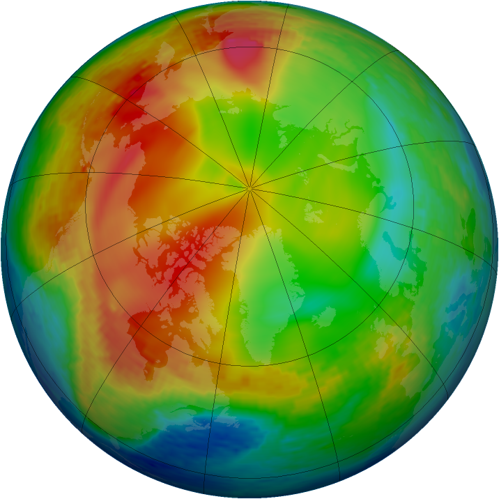Arctic ozone map for 04 January 1994